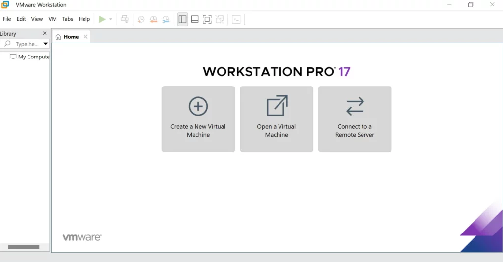 Giao Diện Vmware Workstation 17 Pro Xuất Hiện Như Hình Phía Trên